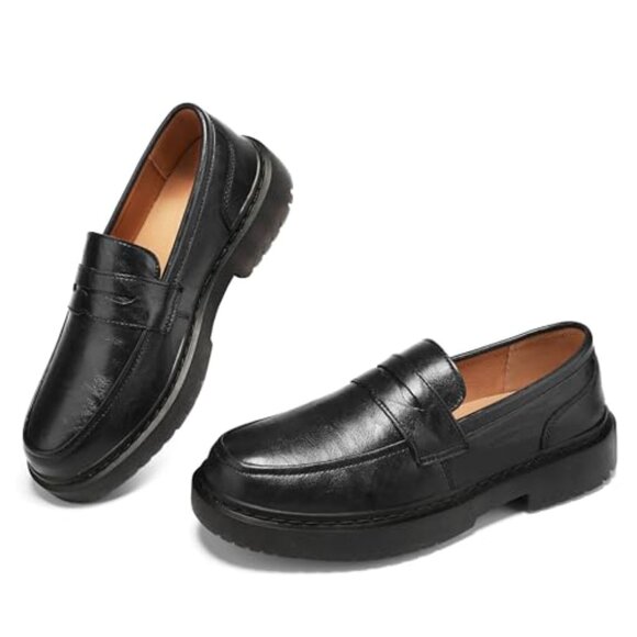 Women's Penny Loafers Slip On Comfortable Lightweight Office Flats - Picture 2 of 7